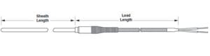 Watlow AF Style Mineral Insulated Thermocouple with Metal Transitions